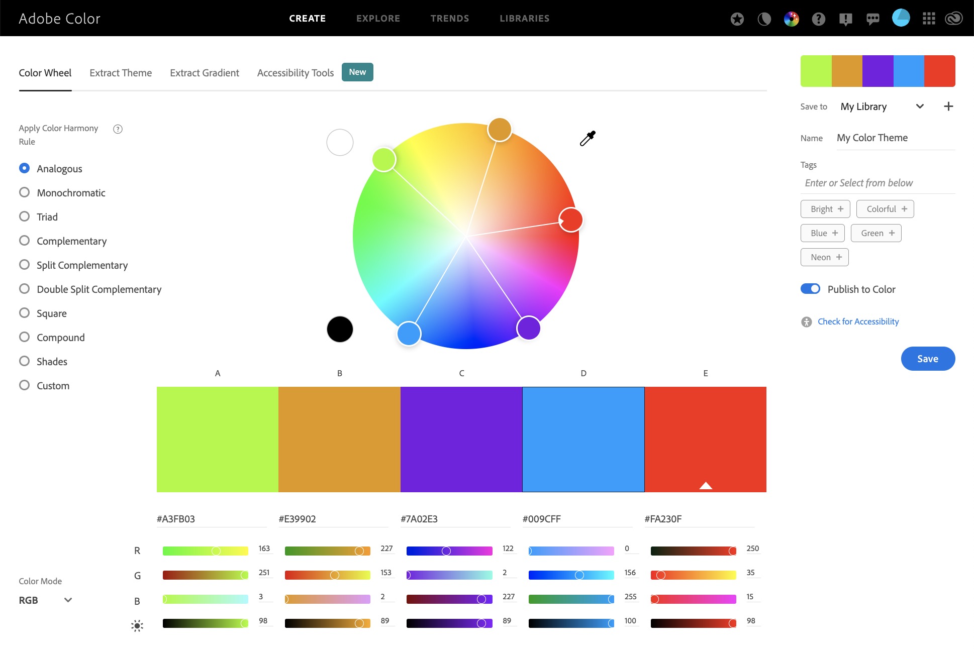 Find Perfect Color Matches And Combinations Adobe Color Wheel T5 